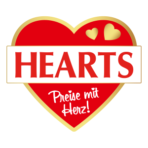 HEARTS, Preise mit Herz, Logo, rot
