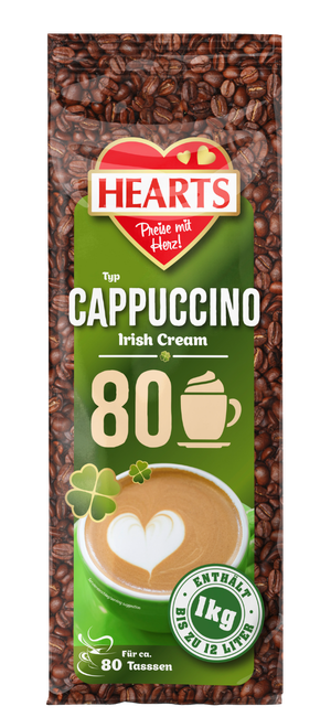 HEARTS Cappuccino Irish Cream1k g Beutel, 80 Tassen