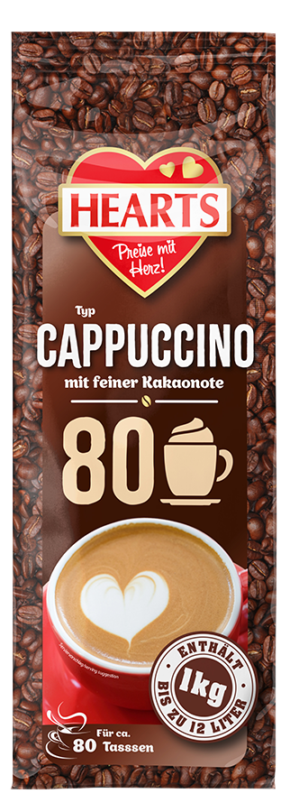 HEARTS Cappuccino mit feiner Kakaonote